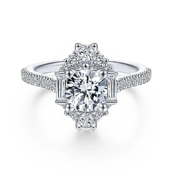 🍁 Plain Romantic Gemstone CZ Thin Wedding Rings for Women, EVGG1586 - Picture 8 of 8